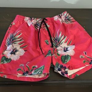 Vans Red Floral Men's Athletic Shorts